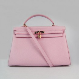 Hermes Kelly 35Cm Togo Leather Handbag Pink/Gold